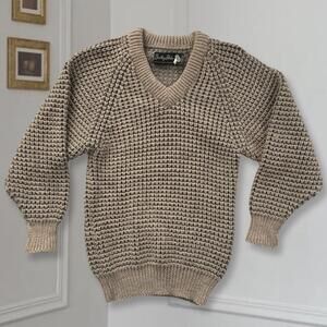 Vintage Dudley Blake Made In England Women's V-Neck 100% Wool Knit Sweater